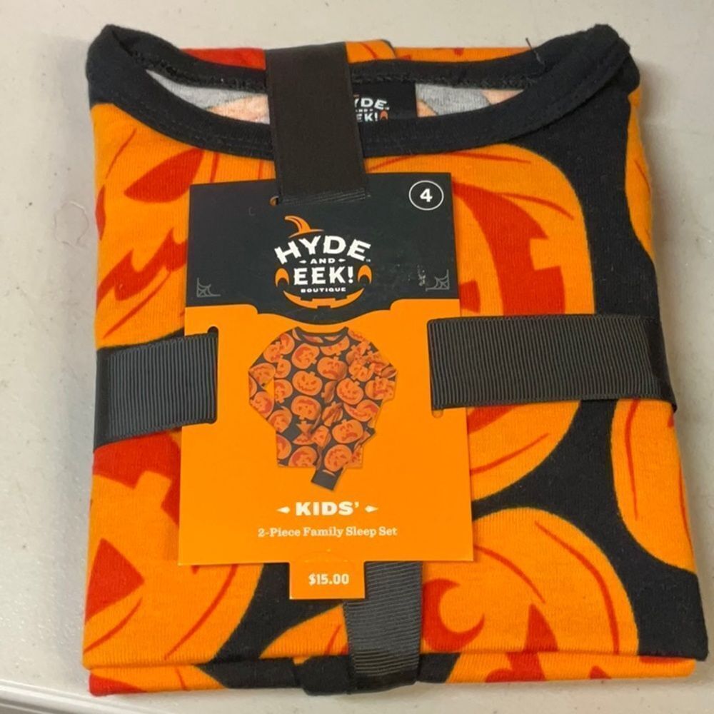 Hyde & Eek Kids Size 4 Unisex Pumpkin 2 pc pajama